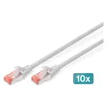 Digitus CAT 6 S-FTP Patchkabel Cu LSZH AWG 27/7 Lange 1 m 10 Stuck Farbe Grau (S/FTP, CAT6, 1 m) (DK-1644-010-10)