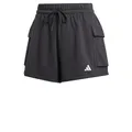 adidas Damen Essentials Small Logo French Terry Cargo Shorts, Black/White, XS