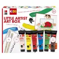 Marabu KiDS Little Artist Art Box, Mal- und Bastelbox für Kinder ab 3 Jahren, inkl. 6 x 36 ml auswaschbare Kindermalfarbe, Pinsel und Malkarton, 0305000000114