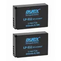 2 x ayex LP-E12 Li-Ion Akku für z.B. Canon EOS M M2 M10 M50 Mark (II) M200 100D