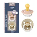 BIBS Colour Glow Schnuller 2er-Pack, BPA-frei. Leuchtet im Dunkeln, Kirschform N