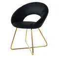 ML-DESIGN Stuhl Samtstuhl Esszimmerstuhl & Wohnzimmerstuhl mit goldenen Metallbeinen (1 St), Design Lounge Polsterstuhl 2er Set Clubsessel Esstisch Samt Schwarz