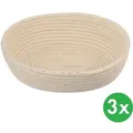 Ovales Halstuch, Rattan, 28 x 22 x 9 cm, 3 Stück