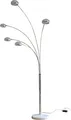 SalesFever Stehleuchte Five Fingers 210 cm | bewegliche Arme | echter Marmorfuß | B 150 x T 38 x H 205 cm | chrom