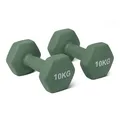 Amazon Basics Hantel-Set, Neoprenbeschichtung, 10 kg, Olivgrün