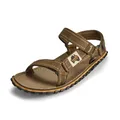 Gumbies Tracker - Trekkingsandalen mit stabiler Sohle aus recycelten Autoreifen, ergonomisches Fußbett aus Canvas-Baumwolle, verstellbare Riemen - Khaki, 43