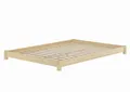 ERST-HOLZ Futonbett Flaches Echtholzbett Doppelbett 140 x 200 cm Kiefer Unbehandelt, Kiefer unbehandelt