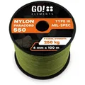 GO!elements Abspannleine Paracord 550 - 4mm, Paracord 550 aus reißfester Nylonschnur grün 100m