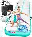 KESSER® Turnmatte Aufblasbar Airtrack Fitness-Matte Gymnastikmatte | inkl. Tragetasche & elektr. Luftpumpe | Yogamatte, Tumbling Matten, Trainingsmatte (Mint Grün, 400 x 100 x 10 cm)
