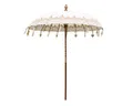 Oriental Galerie Sonnenschirm Balinesischer Sonnenschirm 180 cm Einfache Bemalung Weiß Gold