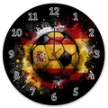 Fußball Spanien Flagge Wanduhr aus Glas