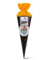goldbuch 93 214 Geschwistertüte Konfetti, Schultüte mit Muffin-Motiv, Lackkarton, Geschenkverpackung, gelber Filzverschluss (ohne Verschlussband), Zuckertüte rund, Länge 35 cm, Ø 11,5 cm, Schwarz