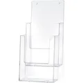helit Tisch-Prospekthalter, DIN lang, 2 F„cher, glasklar