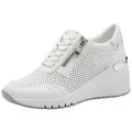 MARCO TOZZI Sneaker Leder/Synthetik . Sneaker silberfarben|weiß 42 EU