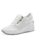 Marco Tozzi Damen Sneaker weiches Feel Me Wechselfußbett Leder weiches Innenfutter Modisch, weiß (White/Silver), 42 EU