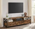 VASAGLE Lowboard TV-Schrank,Fernsehtisch mit 3 Schubladen,3 offenen Fächern, Wohnzimmer, für Fernseher bis zu 65 Zoll, 40 x 147 x 50 cm, Stahlgestell