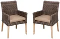 Garden Pleasure Gartenstuhl NORVELL (Set, 2 St), 2er Set, Akazie/Polyrattan, inkl. Sitzkissen, braun