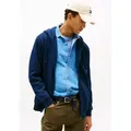 Tommy Jeans Sweatshirt TJM REG S FLAG ZIP FLEECE THRU mit bestickten Markenlogo auf Brusthöhe blau L (50)