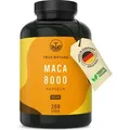 Maca 8000 Gold - 200 vegane Kapseln - Hochdosiert: 24.000mg Maca Pulver pro Tagesdosis - Deutsche Produktion - TRUE NATURE®