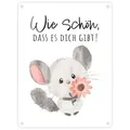 speecheese Metallschild Chinchilla Metallschild in 15x20 cm mit Spruch Wie schön dass es dich 20 x 15 cm | 15 cm x 20 cm