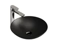 Aqua Bagno Aufsatzwaschbecken Waschschale Handwaschbecken rund schwarz matt Gästebad