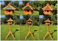 DSH DEKO SHOP HANNUSCH Vogelhaus Futterhaus optional mit Ständer und Solarbeleuchtung in versch. Farben