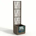 Kreher® XL Rankgitter, Spalier mit Pflanzkasten aus robustem Kunststoff. In verschiedenen Größen und Farben. Topp für Garten, Terrasse und Balkon! (Taupe (schmale Version)