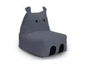 Lumaland Kindersitzsack Animal Line (Hippo, stahlgrau, 200L)
