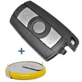 Auto Schlüssel Funk Fernbedienung Smartkey 1x Gehäuse 3 Tasten + 1x LIR2025 Akku Batterie kompatibel mit BMW