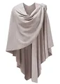 PULI Damen Poncho Schal Cashmere Feeling Strick Cape Cardigan Für Frauen Geschenk Für Mutter