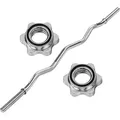 Movit® SZ Stange - 120 cm. 30 mm Durchmesser, 7 kg, bis 150 kg, - Curlstange, Curlhantel, Curl Hantelstange, SZ Hantel, Gewichtheben, Krafttraining - Silber