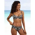 LASCANA Bügel-Bikini-Top Liv, Mit goldfarbenen Schnallen grau 38