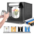 NEEWER 50W Upgraded Photo Studio Light Box, 24"x24" Portable Folding Fotografie Lichtkasten, 4 Backdrops, 5600K 160 LEDs 5200lx/0.5m Dimmbar Picture Booth Shooting Zelt für Schmuck Elektronik, LP60