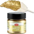 Viva Decor Maya Gold 45ml (Gold) - Metallic-Acrylfarbe für kreative Werke auf Holz, Glas und Porzellan. Stoßfest, wischfest und wetterfest für glänzende Metall- / Metallic Effekte