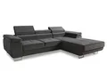 Sofnet Ecksofa Divo mit Schlaffunktion, Bettkasten und Kopfteilverstellung, Polsterecke, Wohnlandschaft, Sofagarnitur, Couch, Sofa, Federkern (Grau (Kronos 22), Ecksofa Rechts)