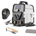 STAHLWERK Elektroden-Schweißgerät ARC 200 Synergic Pro Digital – Vollausstattung – MMA (E-Hand) bis 200 A, Schweißen ohne Schutzgas, Lift-TIG Inverter, Hotstart, Antistick-Funktion, Smartkühlung