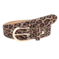 MIRROSI Ledergürtel Damen Herren Gürtel, Made in Italy, 3cm breit (Leo Coffee (Goldene Schnalle), 100cm)