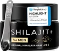 Original Shilajit Himalaya Harz gereinigt 25g – 87+ Mineralien, 82% Fulvinsäure Mumijo Shilajit Hochdosiert I 60 Tage Sonnen-Trocknung I Traditionelle Handernte Inkl. 500mg Dosierlöffel
