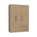 Jupiter Schrank 140 150, Kleiderschrank, Drehtürenschrank, 3türig, mit 2 Schu...