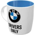 Nostalgic-Art Retro Kaffeebecher, 330 ml, BMW – Drivers Only – Geschenk-Idee für BMW Accessoires Fans, Original Lizenzprodukt (OLP), Keramik-Tasse für Kaffee, Vintage Design