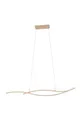 EGLO LED Hängelampe Grisolia, Pendelleuchte über Esstisch, geschwungene Esszimmerlampe, Wohnzimmerlampe aus Metall und Kunststoff in Holz-Optik, warmweiß, 140 cm