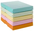 FALKEN PURE Aufbewahrungsbox 500 Blatt pastellorange, pastellblau, pastellrosa, pastellgrün, pastellgelb 24,0 x 32,0 x 4,0 cm, 5 St.