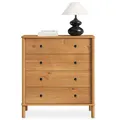 IDIMEX Kommode APOANA mit 4 Schubladen, aus Massivholz Eiche Finish - Holzkommode skandinavisch, Schubladenschrank mit Stauraum, Schlafzimmerkommode im Landhausstil