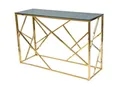 Konsolentisch Glastisch Flurtisch 120x40x78cm Gold Rauchglas 86441845