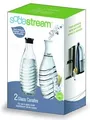 SodaStream Glaskaraffe Duopack | 0,7L Ersatzflaschen für Crystal & Penguin | Glas | transparent/schwarz | 1047200490