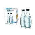 SodaStream DuoPack Glaskaraffe 2x 0,6L Glaskaraffen für Sprudler Crystal Penguin