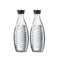 SodaStream 0.7L Crystal Glaskaraffe Spülmaschinenfest Kompatibel 2er-Pack Glas