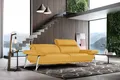 Egoitaliano 2,5-Sitzer Anais, Designsofa mit erstklassigem Sitzkomfort, Fußfarbe chrom, Kopfteil verstellbar, 232 cm, Leder BULL, gelb