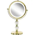 Beliani Kosmetikspiegel, Gold, Glas, Rund, 18x34x13 cm, Spiegel, Schminkspiegel