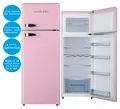 Wolkenstein Kühl-Gefrierkombination Pink 211 L freistehend Kühlschrank Retro